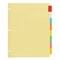 Office Essentials Insertable Plastic Tab Dividers for 3 Ring Binders, 8-Tab Sets, Multicolor Tabs, 12 Sets (21941)
